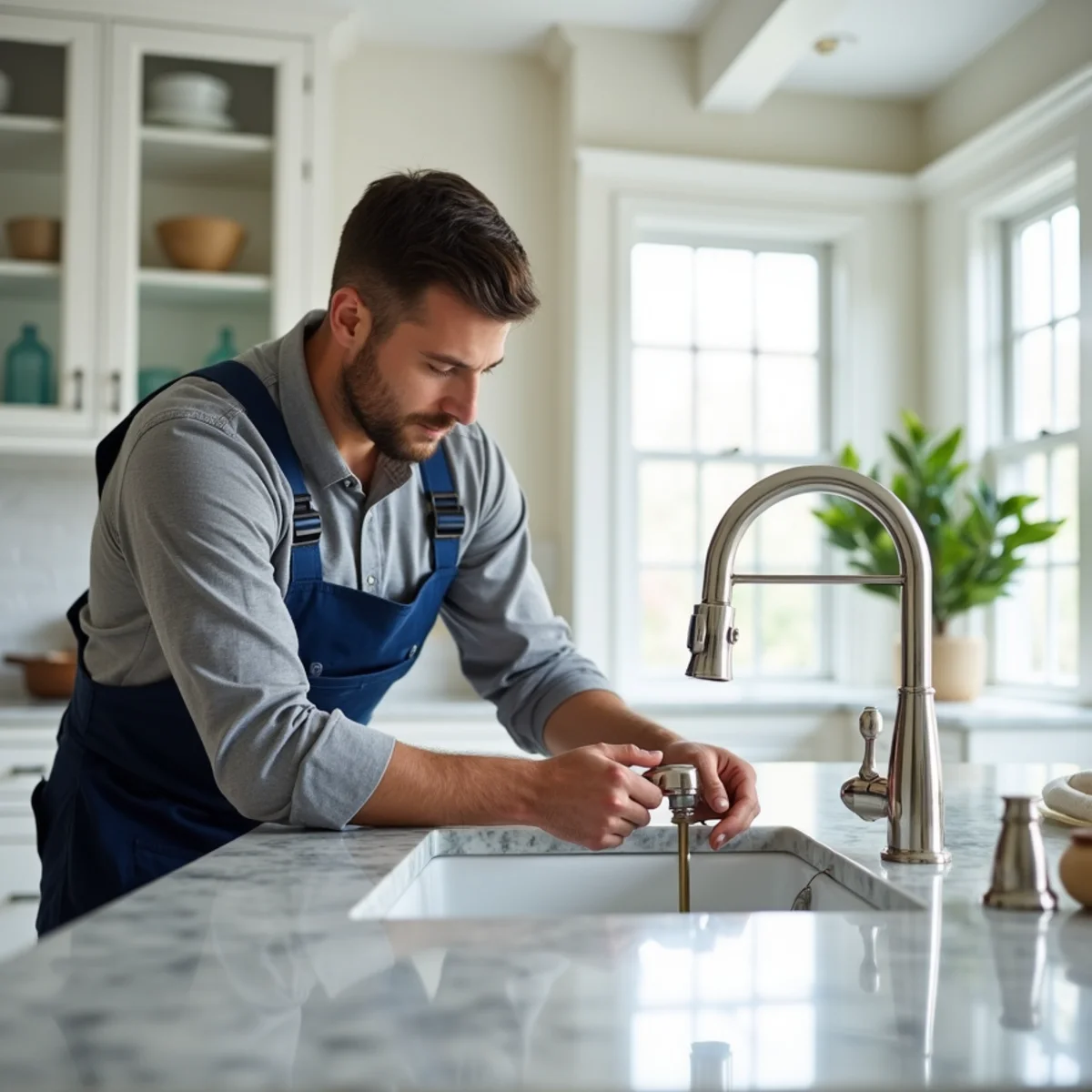 High-end bathroom fixture and faucet repair in Westport home