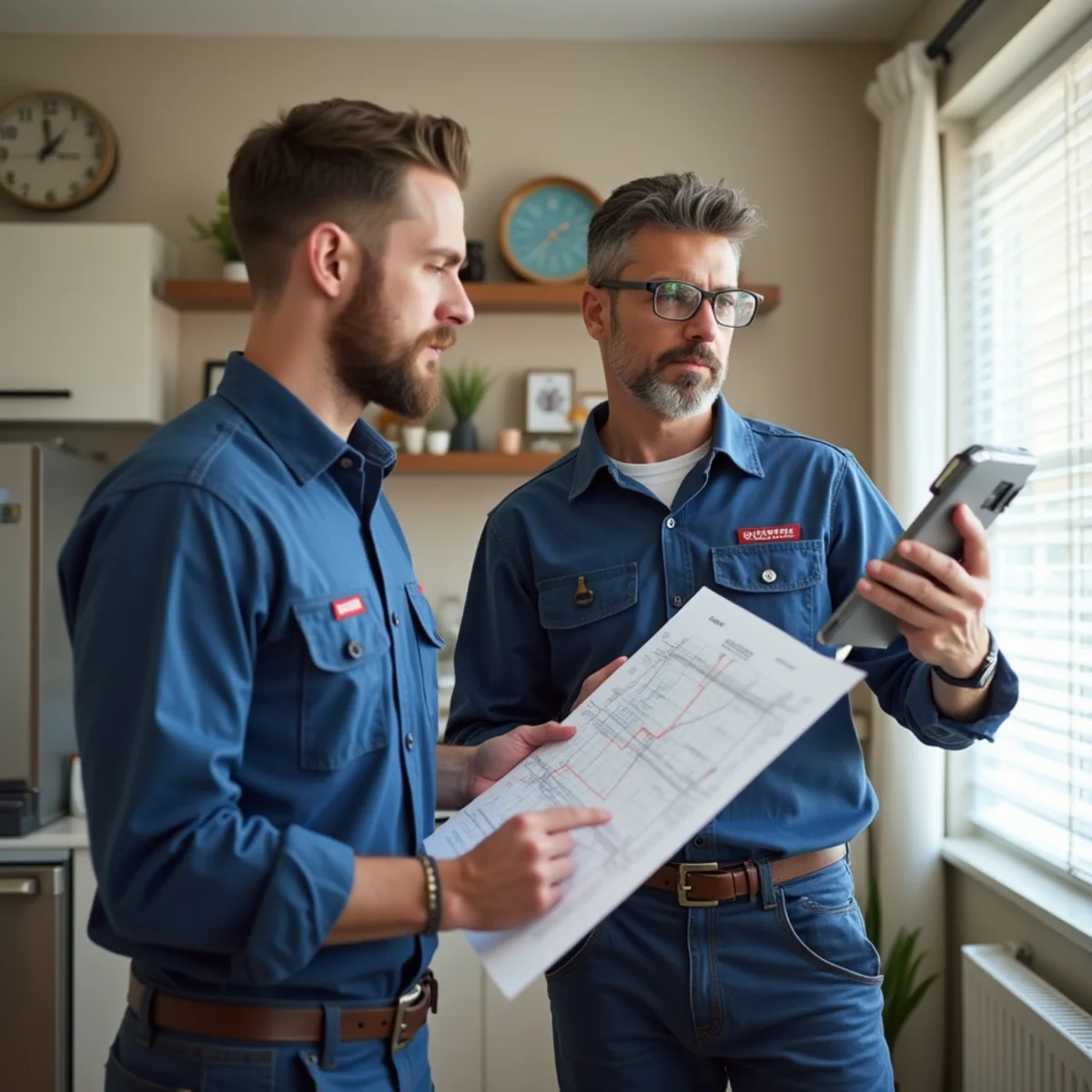 Homeowner safely documenting water damage with licensed plumber in Westport CT