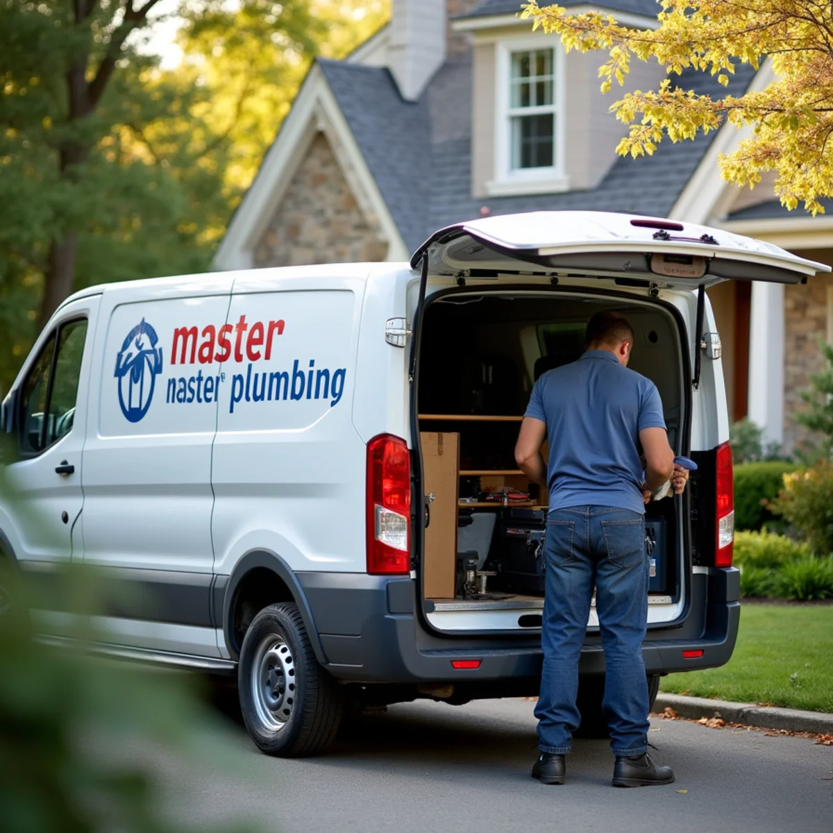 Westport Pro Plumbing service van parked outside a residential home in Westport CT