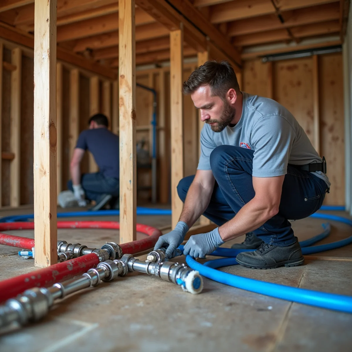 Whole-house PEX plumbing repipe in older Westport CT colonial